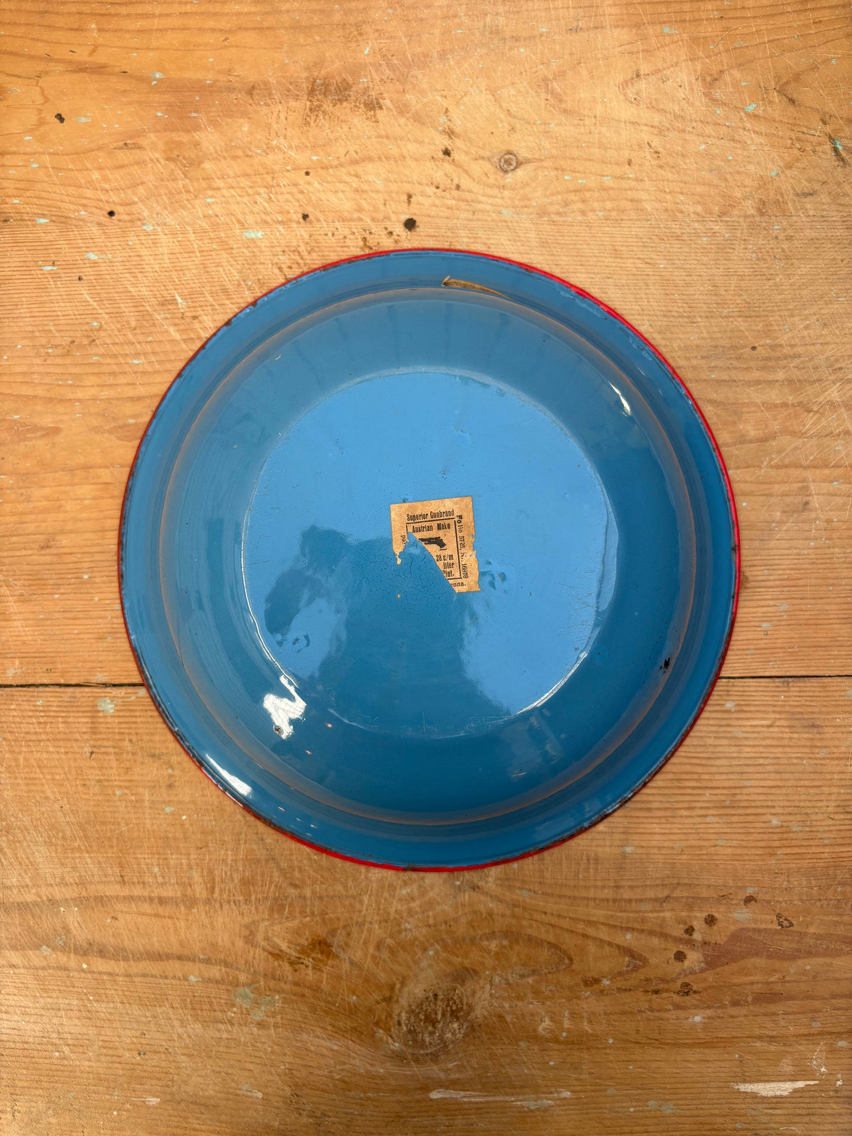 Vintage Austrian Blue Enamel Bowl