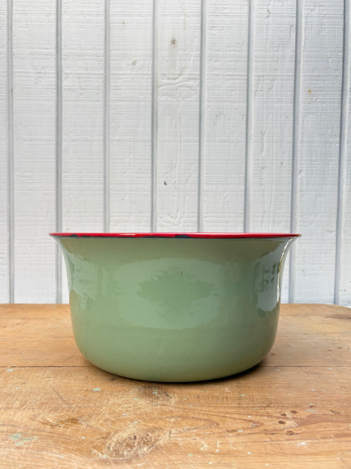 Vintage Czech Green Enamel Bowl