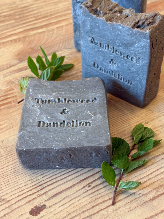 Activated Charcoal Peppermint and Vanilla Soap