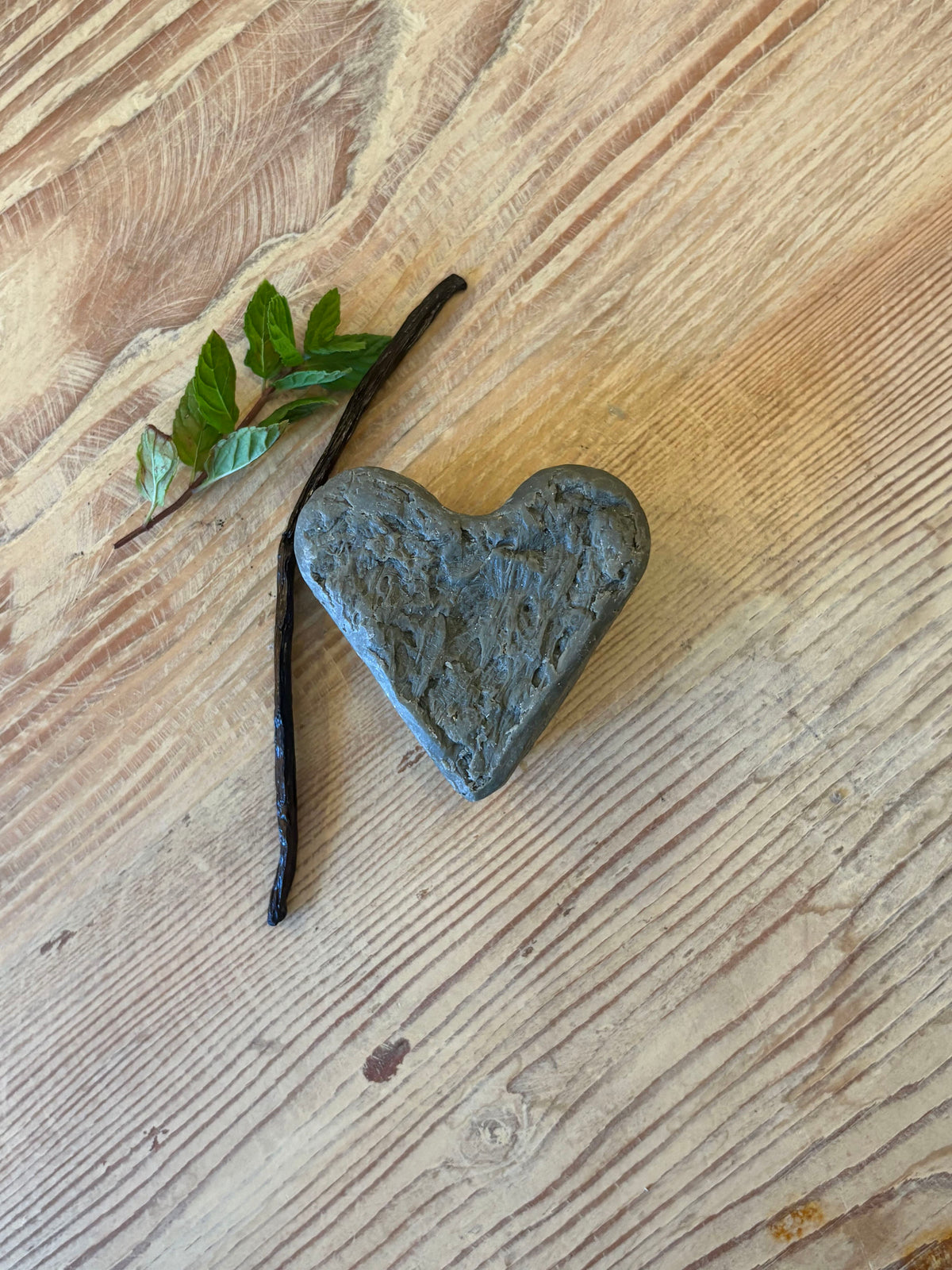 Activated Charcoal Peppermint and Vanilla  Heart Soap