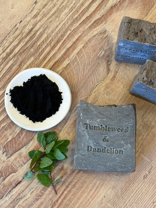 Activated Charcoal Peppermint and Vanilla Soap