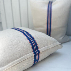 Multi Stripe Grain de Sac Pillow-Blue