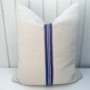 Multi Stripe Grain de Sac Pillow-Blue