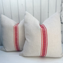 Load image into Gallery viewer, Multi Stripe Grain de Sac Pillow-Red