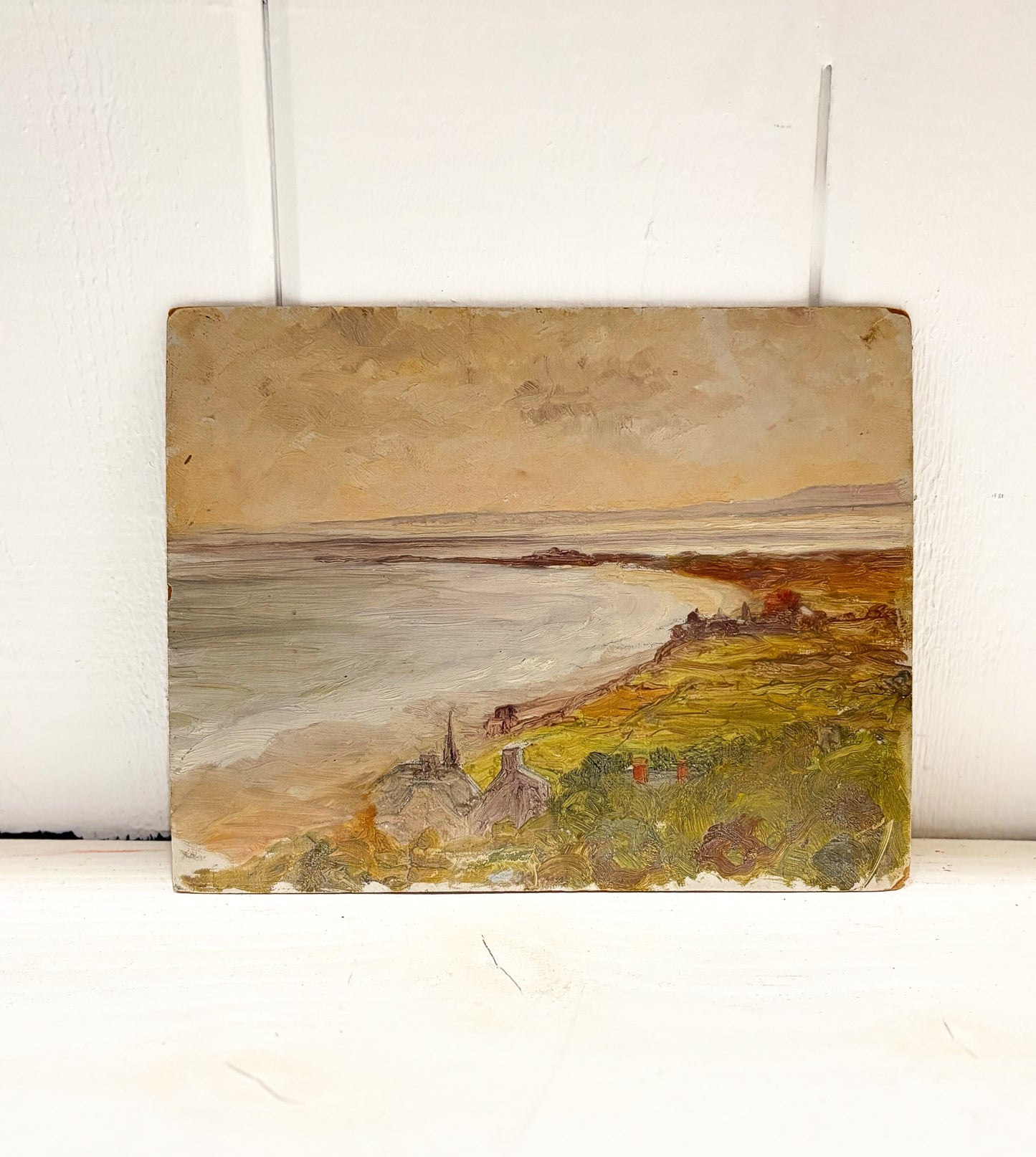 Quiet Seashore Vintage French painting