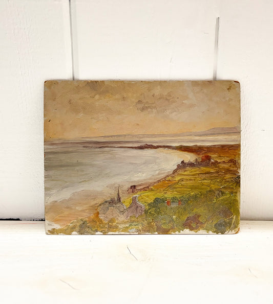 Quiet Seashore Vintage French painting