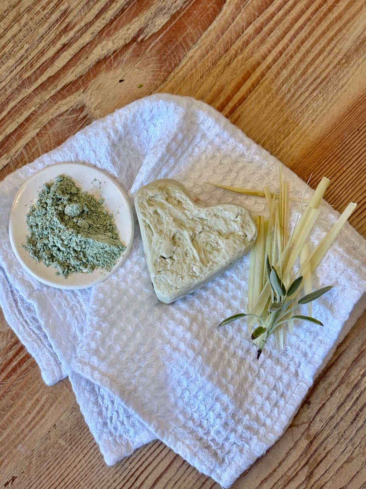 French Clay, Sage & Lemongrass Heart Soap