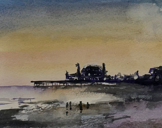 'Dunkirk Harbor' Watercolor