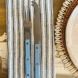 Set/4 Blue Boat Stripe Linen Napkin