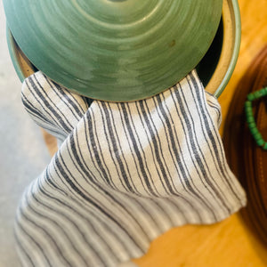 Set/4 Blue Boat Stripe Linen Napkin