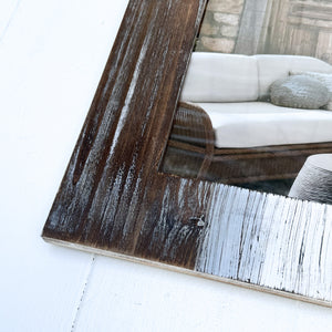 Aged Wood+White Picture Frame