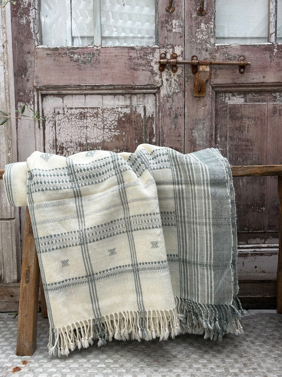 Cream Woven Throw
