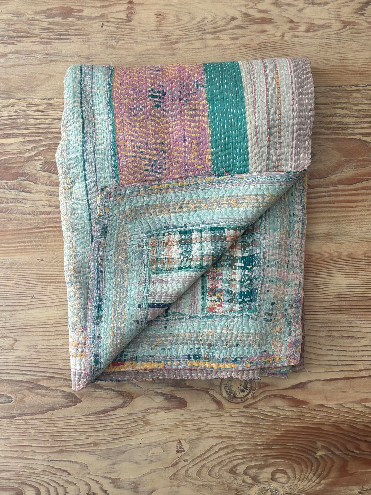 Colorful Kantha Quilt