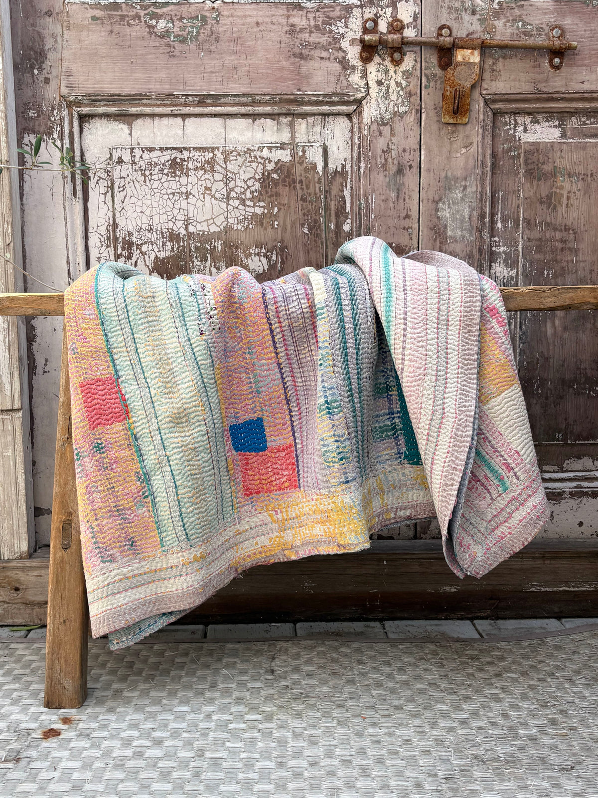 Colorful Kantha Quilt