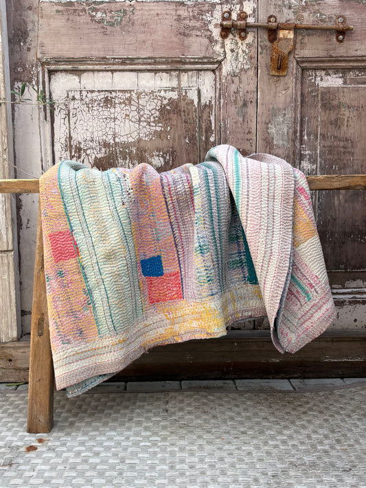Colorful Kantha Quilt