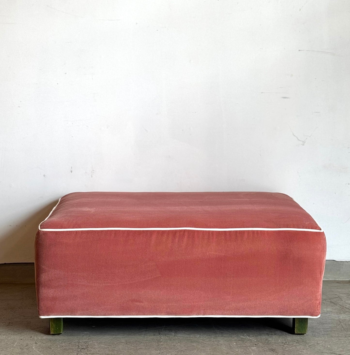 The Saumon Velvet Ottoman