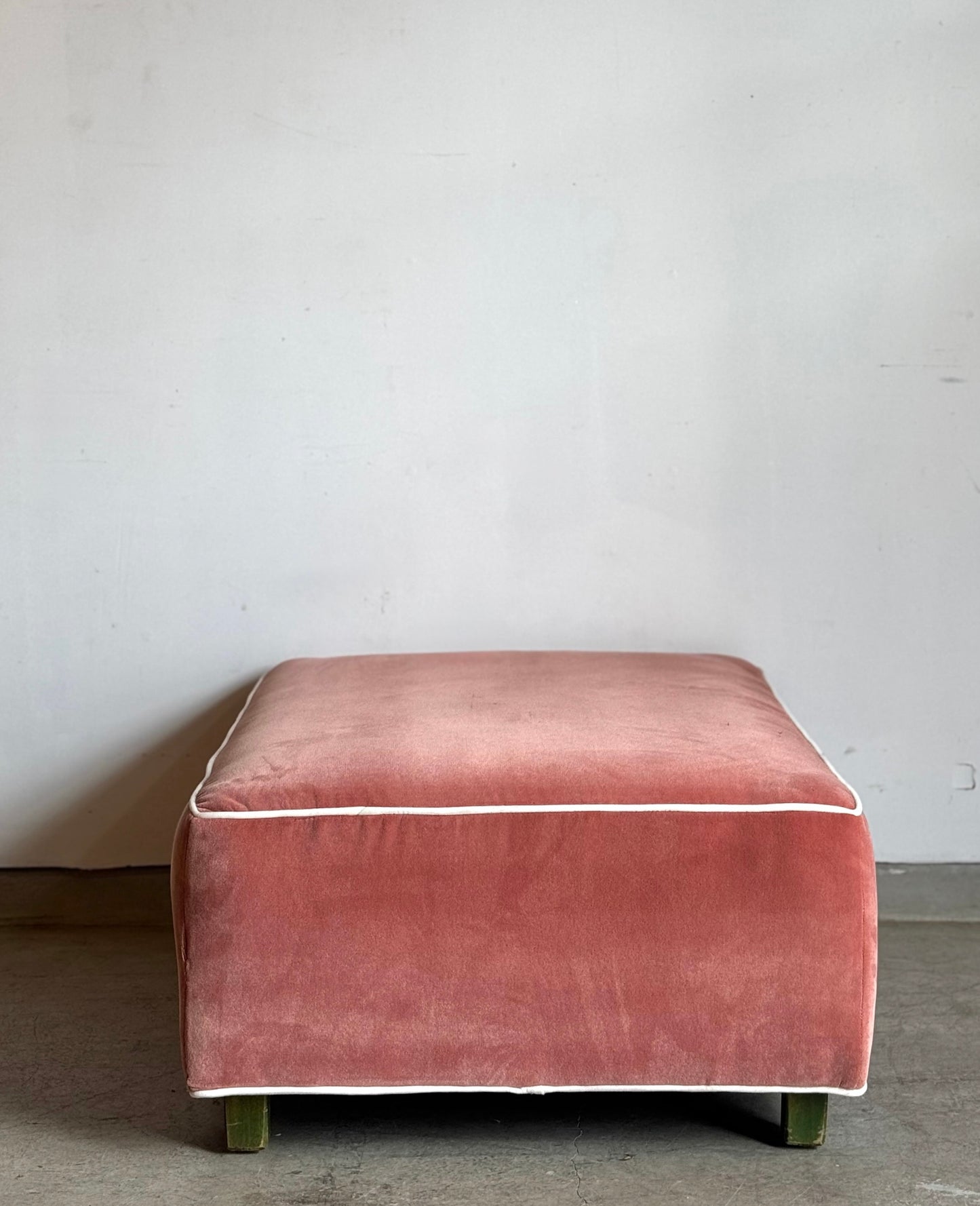The Saumon Velvet Ottoman