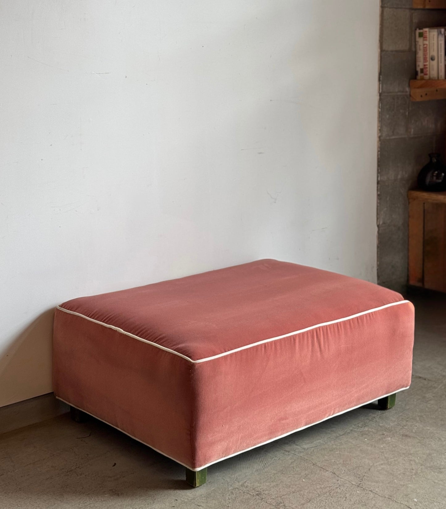 The Saumon Velvet Ottoman