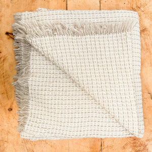 Anna Waffle Weave Blanket-Taupe