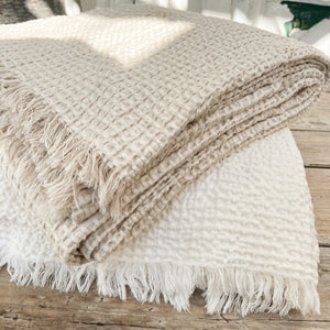Anna Waffle Weave Blanket-Taupe