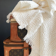 Load image into Gallery viewer, Anna Waffle Weave Blanket-Creamy White