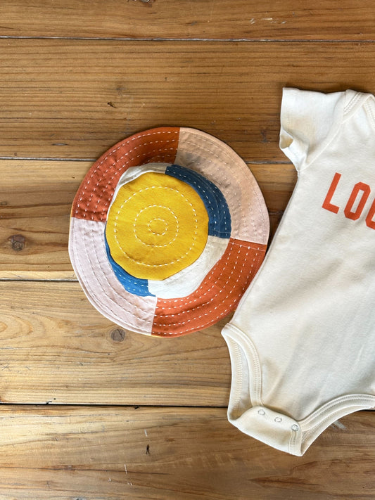 Checkered Baby Bucket Hat-Mustard