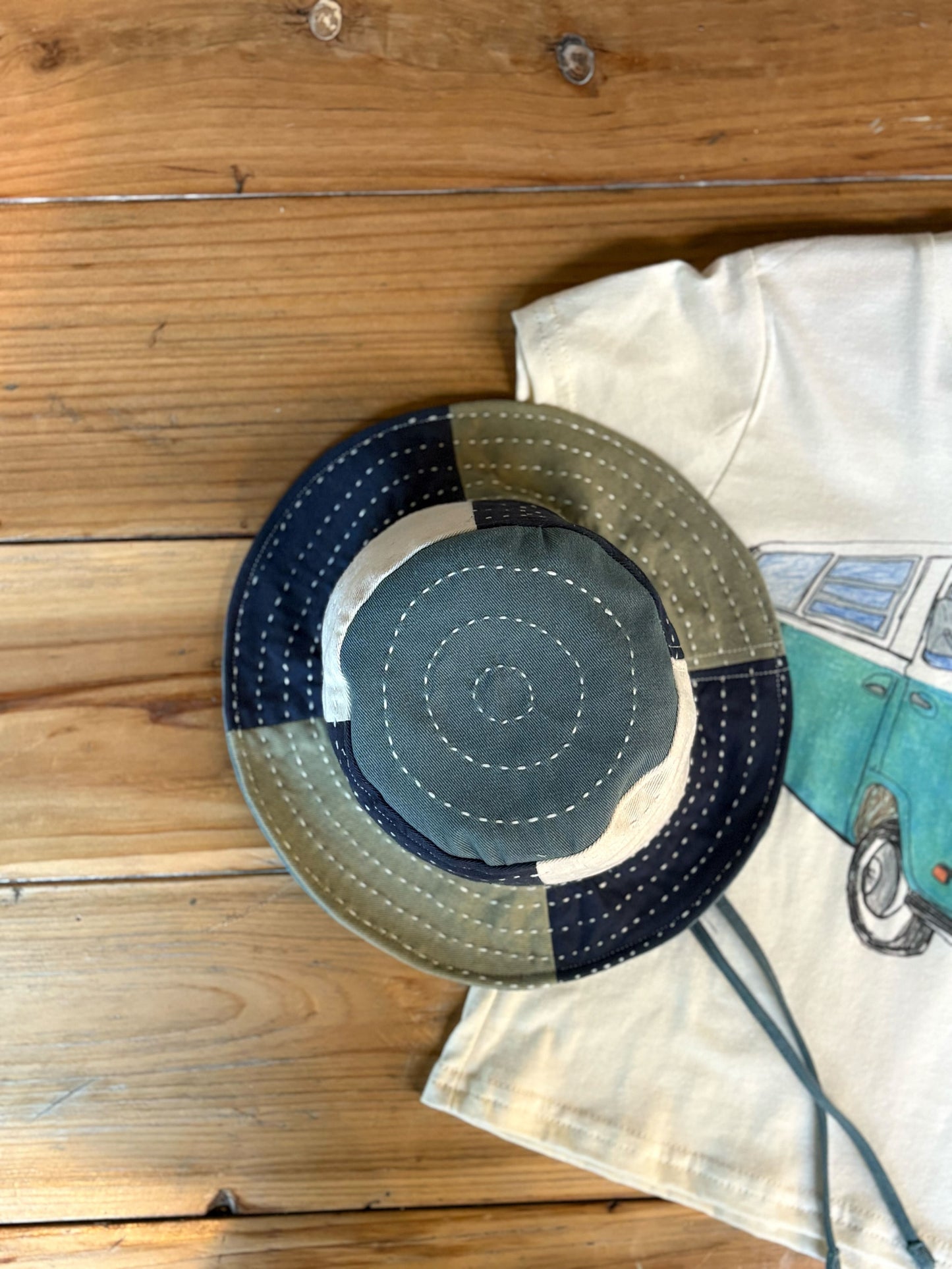 Checkered Baby Bucket Hat-Sage
