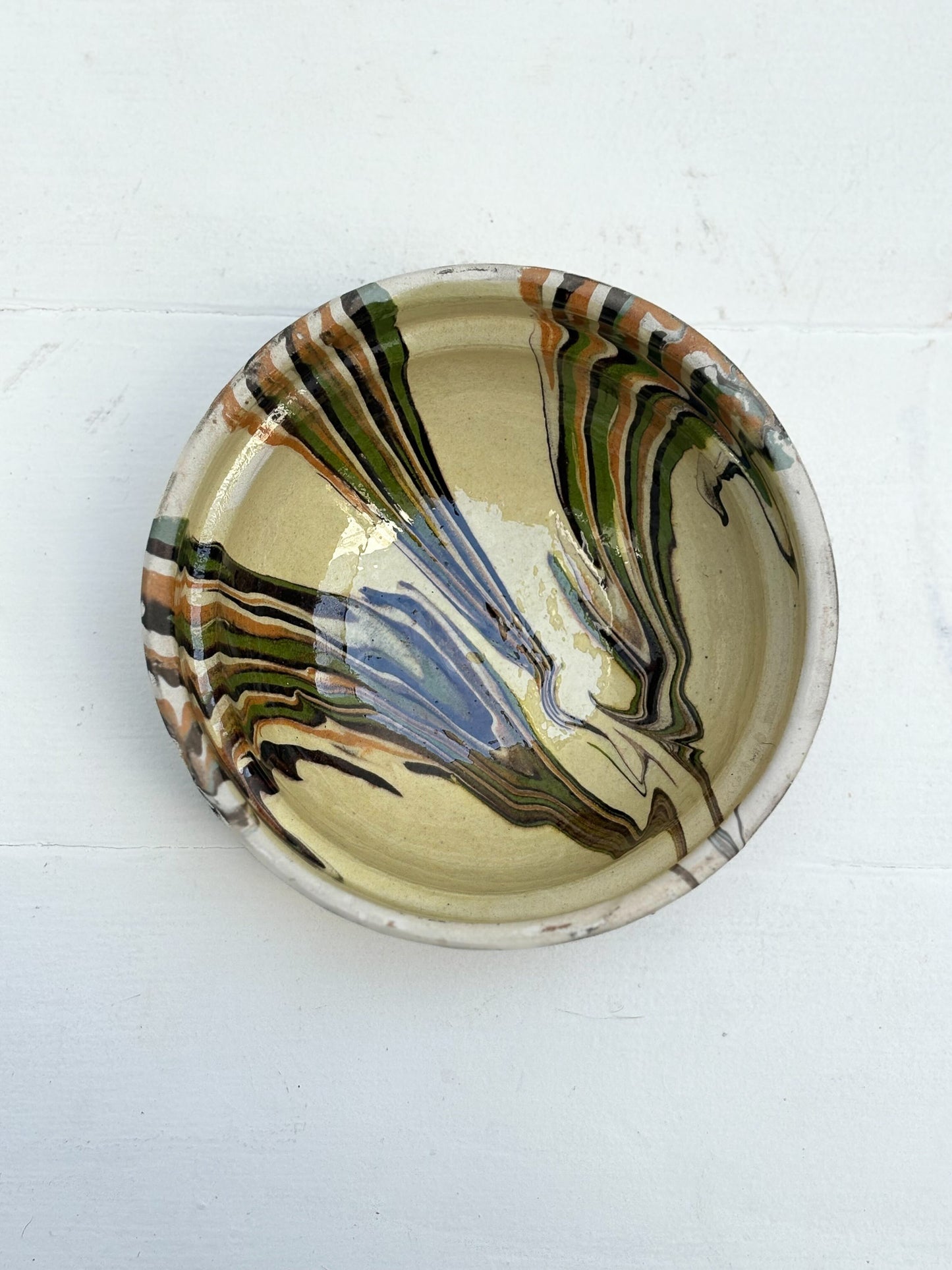 Marbleized Cottage Craft Bowl