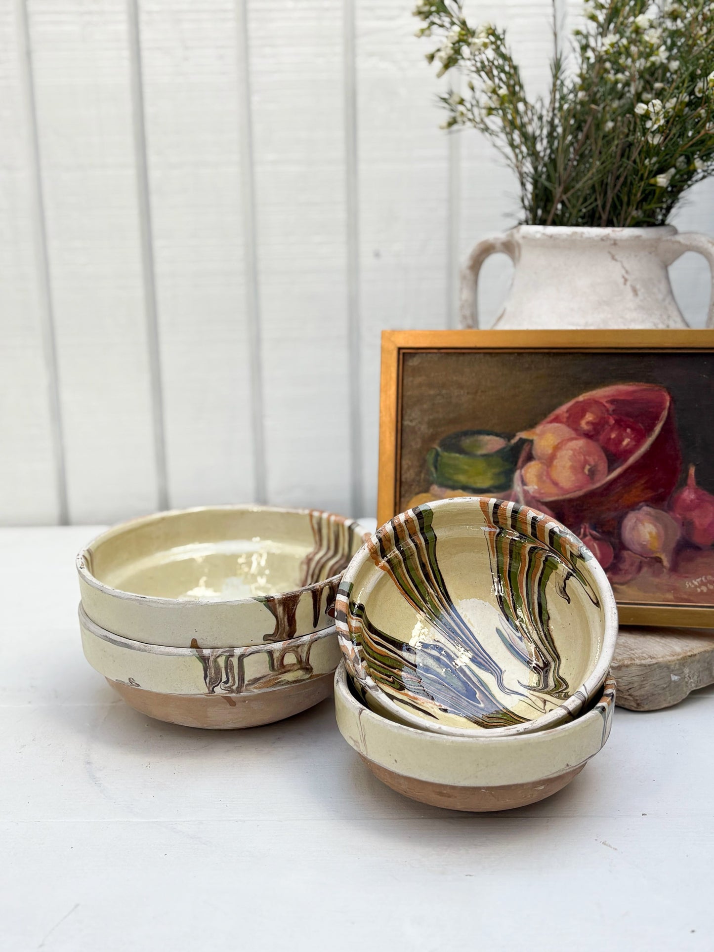 Marbleized Cottage Craft Bowl
