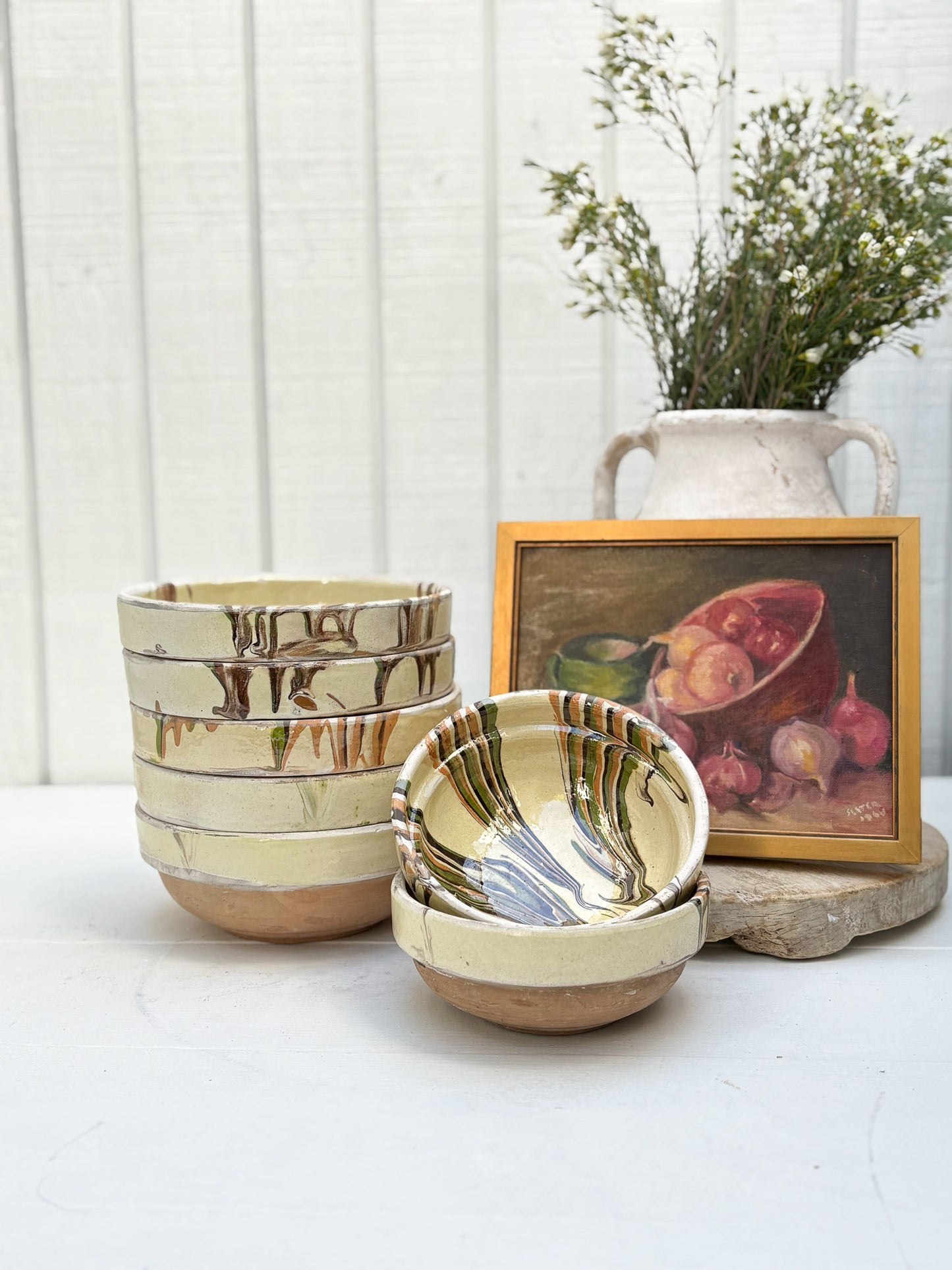 Marbleized Cottage Craft Bowl