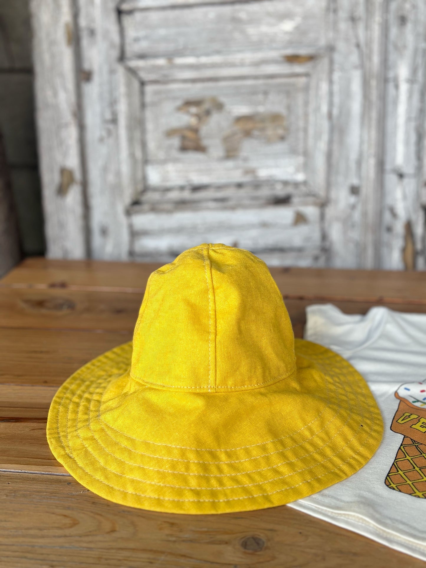 Baby Linen Wide Brim Sun Hat