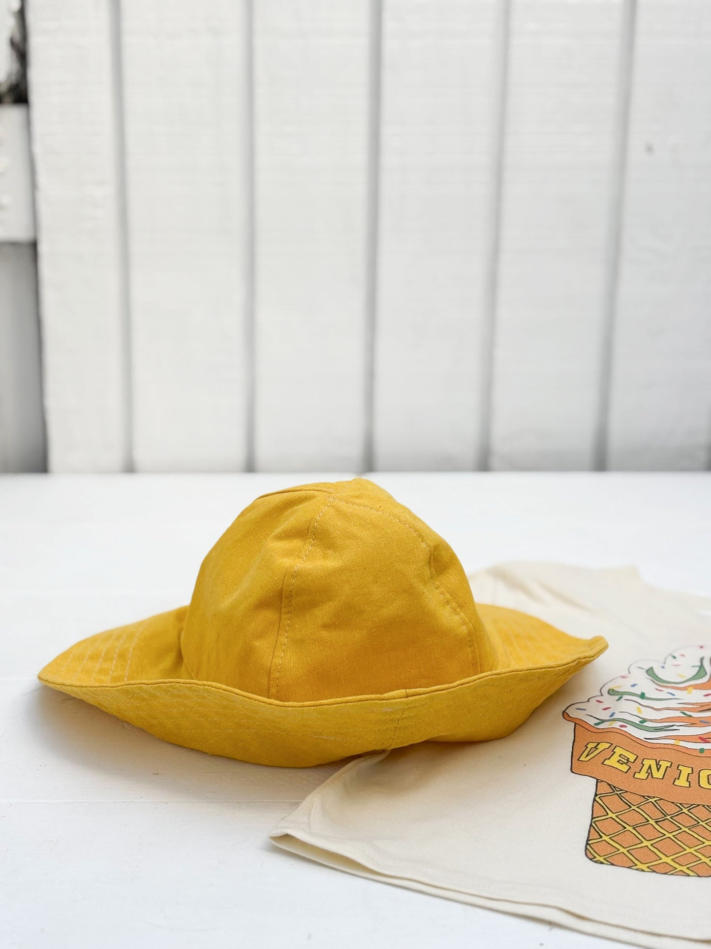 Baby Linen Wide Brim Sun Hat