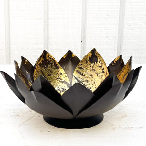 Metal Lotus Candle Bowl