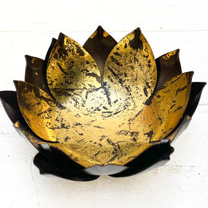 Metal Lotus Candle Bowl