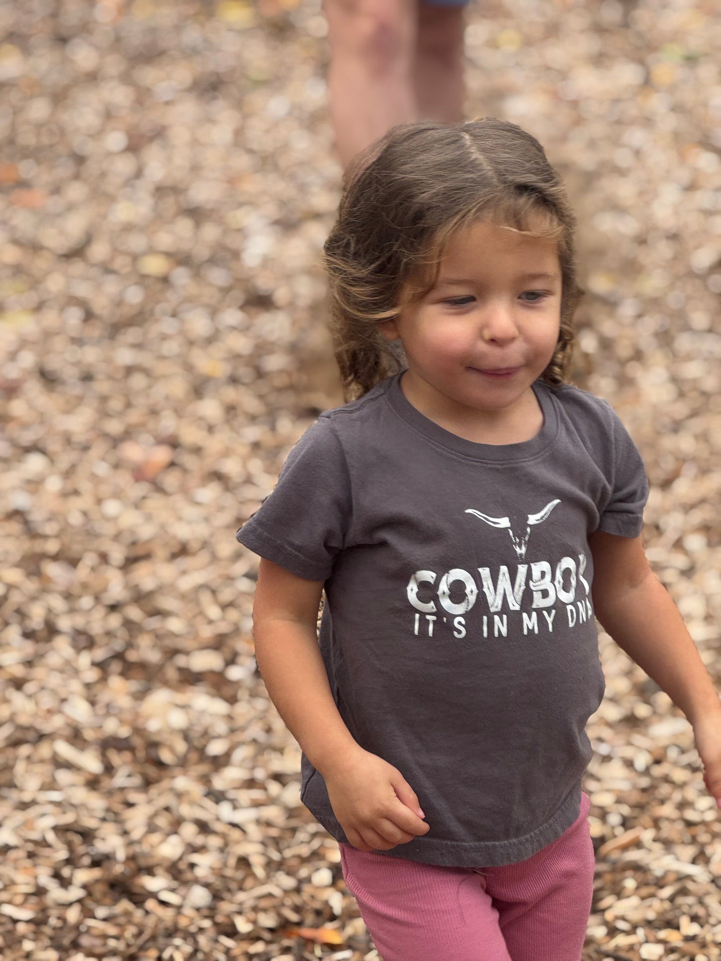 Kid's Cowboy Tee-Charcoal