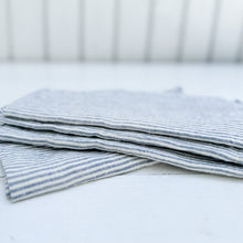 Load image into Gallery viewer, Chambray Blue Pinstripe Napkins-Set/4