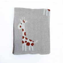 Load image into Gallery viewer, Giraffe Knit Baby Blanket