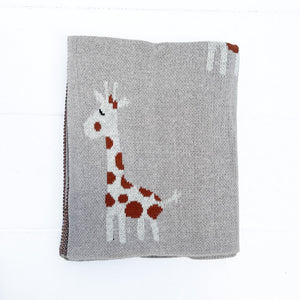 Giraffe Knit Baby Blanket