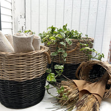 Load image into Gallery viewer, Black &amp; Natural Willow Nesting Baskets