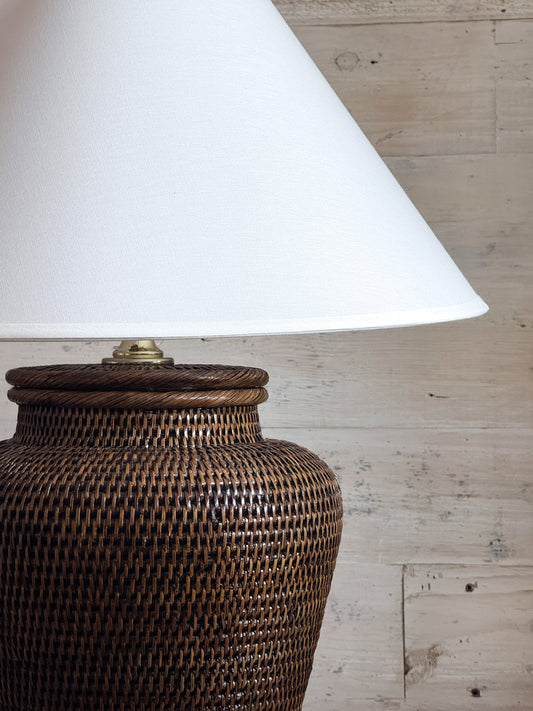 Nantucket Rattan Lamp-Medium