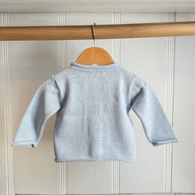 Load image into Gallery viewer, Roll Edge Baby Blue Cardigan