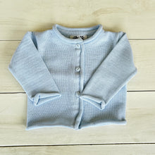 Load image into Gallery viewer, Roll Edge Baby Blue Cardigan