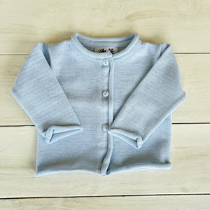 Roll Edge Baby Blue Cardigan