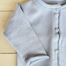 Load image into Gallery viewer, Roll Edge Baby Blue Cardigan