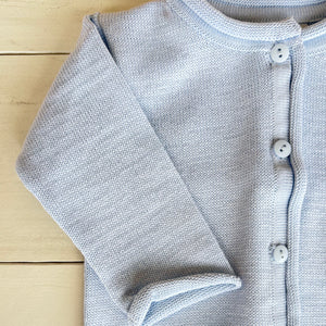 Roll Edge Baby Blue Cardigan