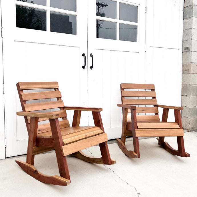 redwood outdoor rocking chair