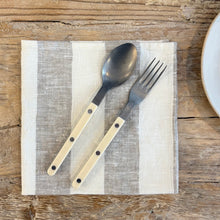 Load image into Gallery viewer, Philippe Off White/Grey Linen Napkin