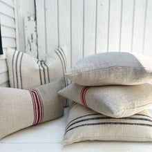 Load image into Gallery viewer, group of different grain sack fabric pillows