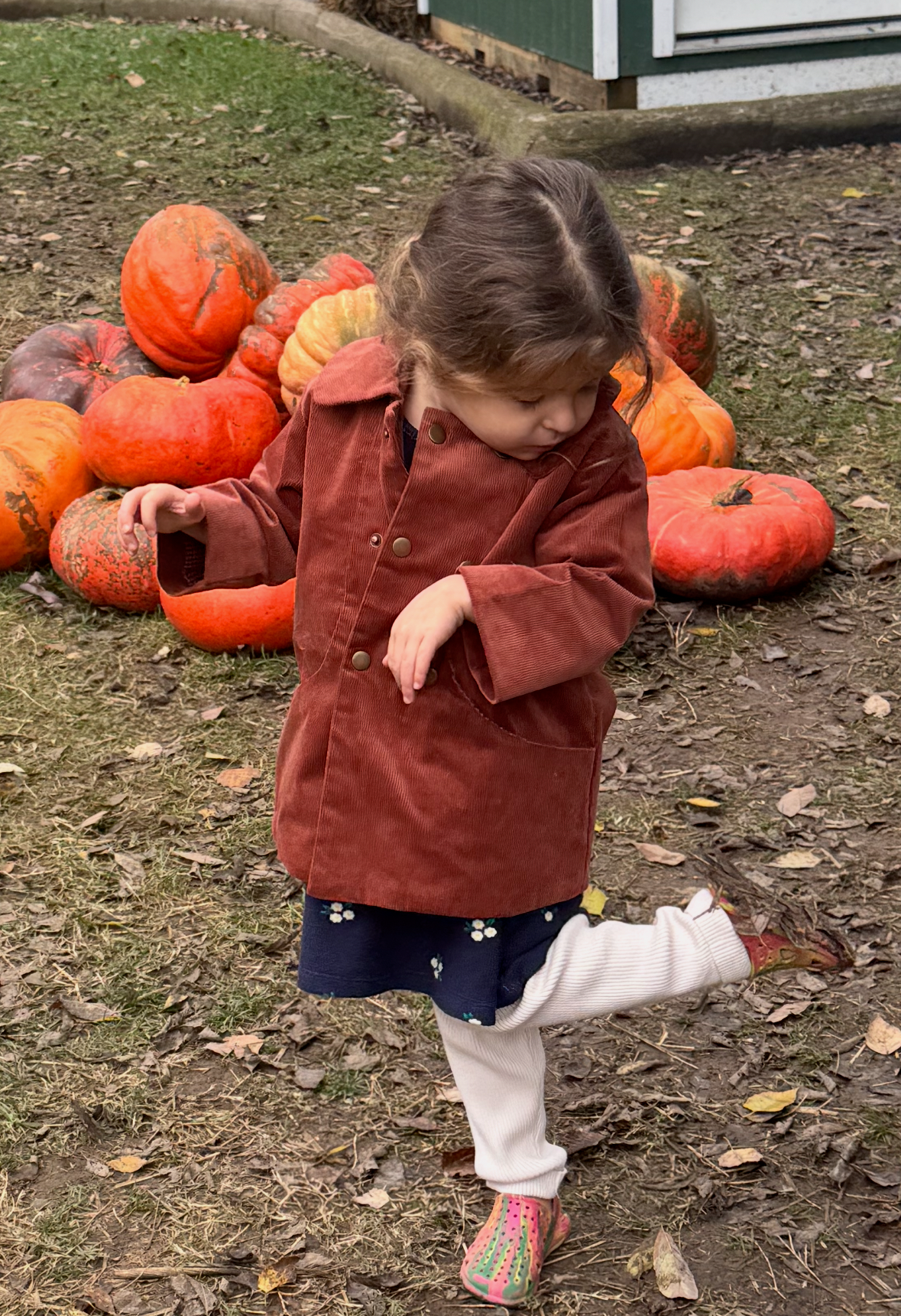 Unisex Corduroy Coat-Rust