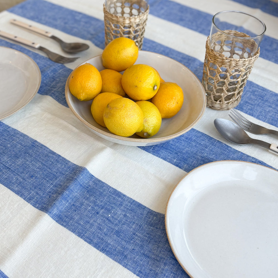 Napa Blue Linen Tablecloth
